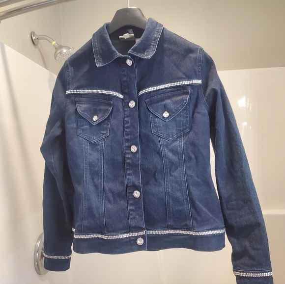 Dg2 Rhinestone Jean Jacket Size Small - Picture 2 of 10
